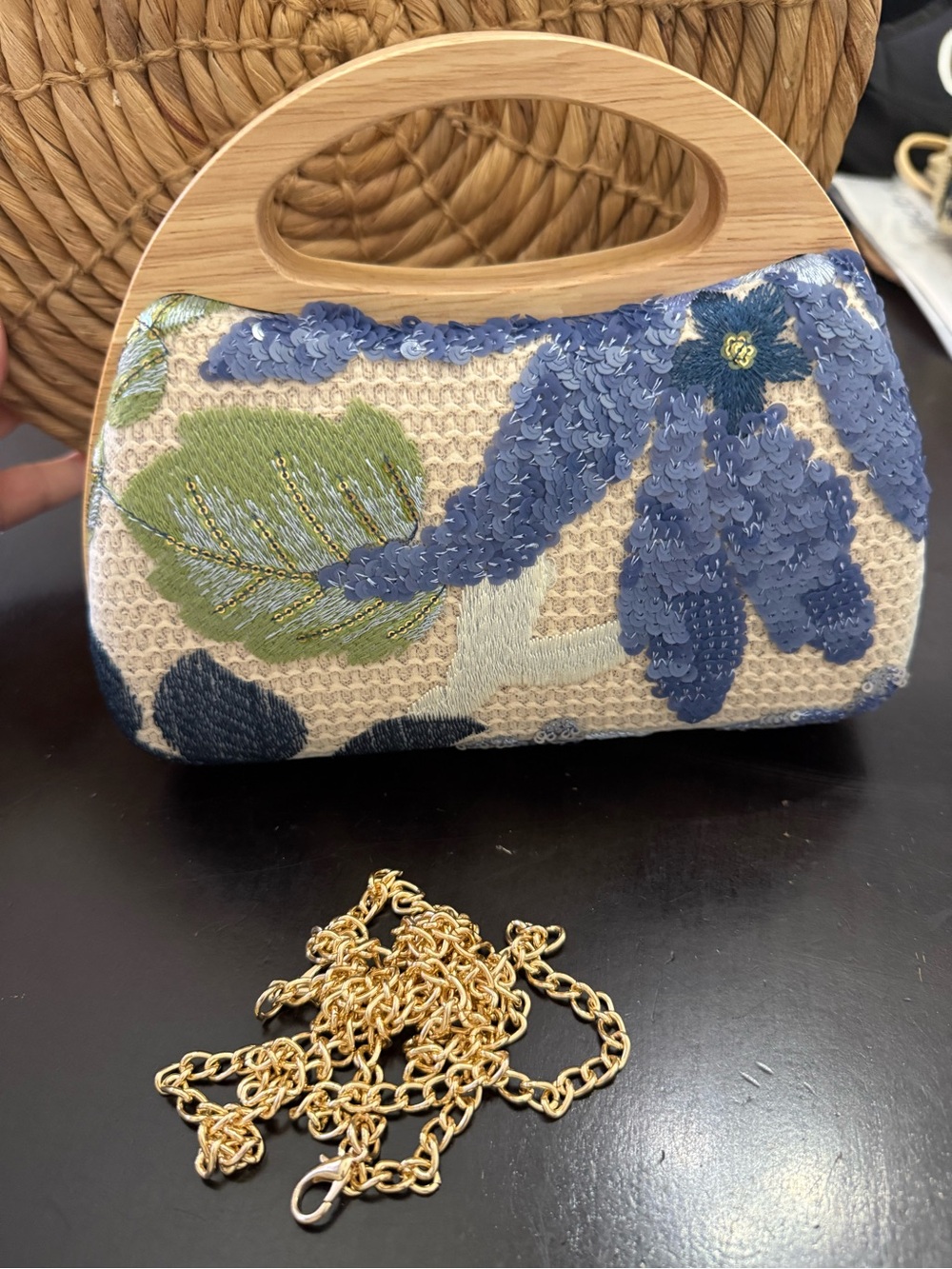 Straw Clutch Handbags Women Beach Crossbody Hand-woven Summer Purse